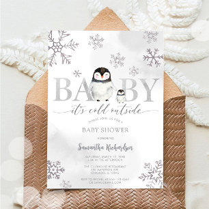 Bébé il fait froid dehors Invitation Baby Shower