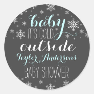 Bébé il fait froid dehors - Sticker Baby shower ga