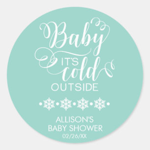 Bébé Il fait froid dehors Sticker Baby shower neut