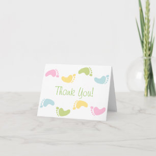 Bébé Imprimantes pieds bébé saupoudrer Merci Carte