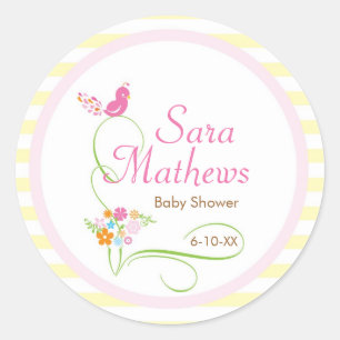 Bébé Invitation ou Favoriser Sticker - Oiseau