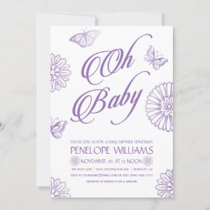 Bébé  Invitations de douches pour bébés  Violet