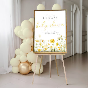 Bébé Jaune En Fleur Fleur sauvage Accueil Poster