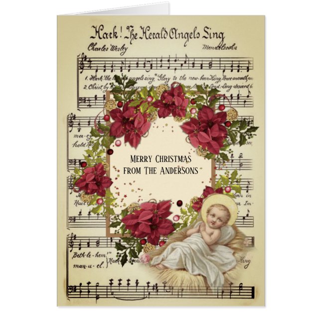 Bébé Jésus dans la musique de feuille florale de (Devant)