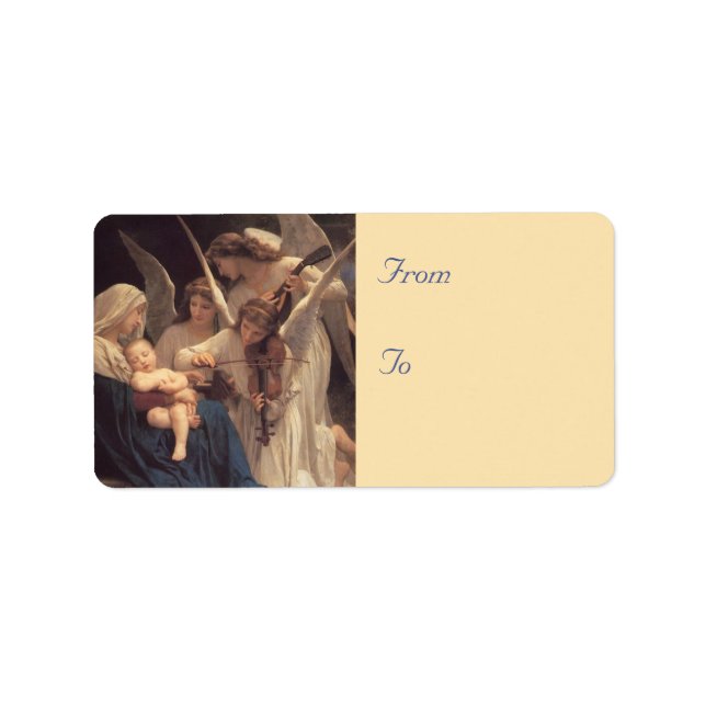 Bébé Jésus Pré-Raphaélite Étiquettes de Noël (Devant)