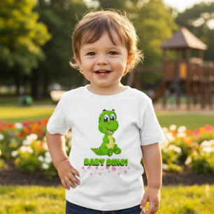 Bébé Joli T-Shirt Vert pour Tout-Petits avec des Dinosa