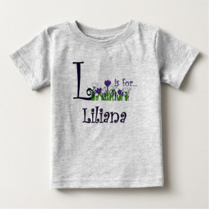 Bébé L est pour T-shirt Liliana Cute Spring Flowers