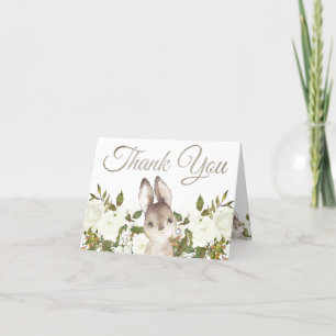 Bébé lapin en bois mignon Merci d'anniversaire