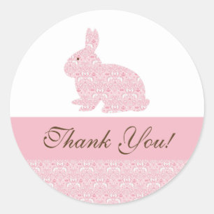 Bébé lapin lapin Baby shower Sticker Merci