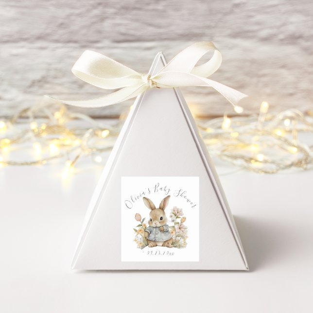 Bébé lapin lapin Sticker Carré personnalisé (Créateur téléchargé)