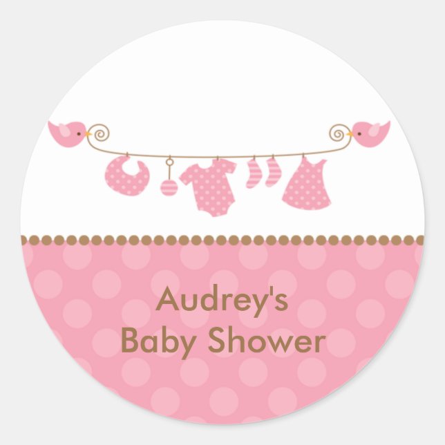 Bébé Lavette Rose Stickers (Devant)