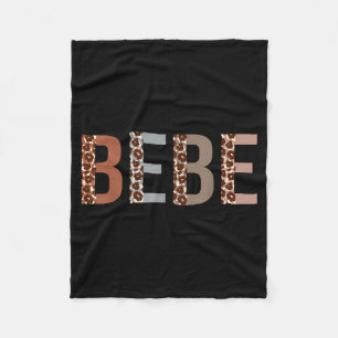 Bebe leopard print mom cute mothers day funny fleece blanket