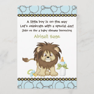 Bébé Lion Boys Baby shower Invitation