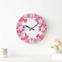 Bébé Meerkats Et Fleurs, Horloge Murale
