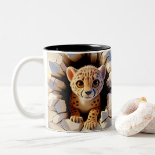 Bébé mignon 3D Cheetah Hot Coca Café Animaux Mug