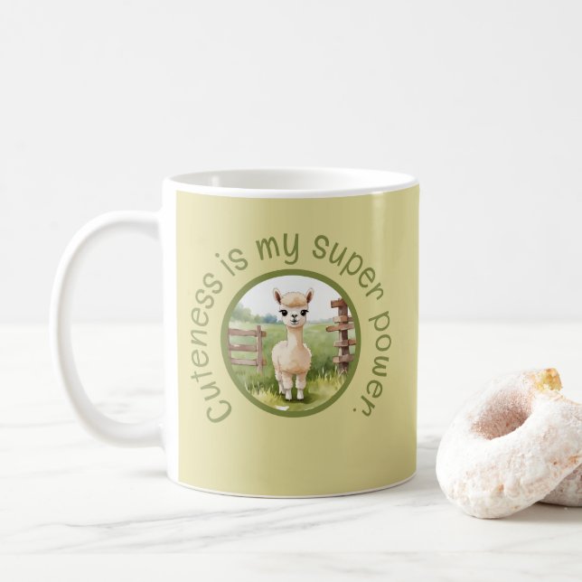 Bébé mignon Alpaca café Mug (Avec donut)