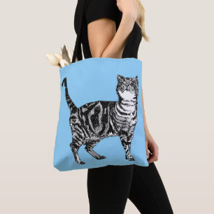 Bébé mignon Bleu Filles Tabby Chat Sac fourre-tout