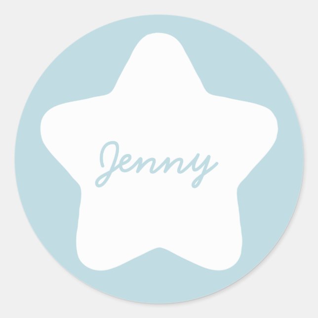 Bébé mignon Blue Star Nom personnalisé Sticker (Devant)