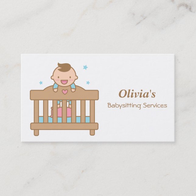 Bébé mignon dans les cartes de visite de garde (Devant)