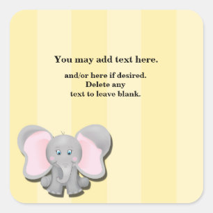 Bébé mignon Eléphant Douche Anniversaire Sticker d