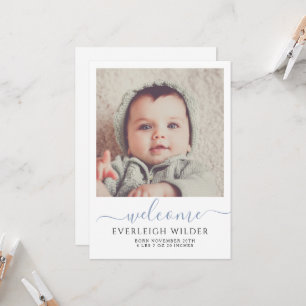 Bébé mignon Faire-part de naissance de bienvenue