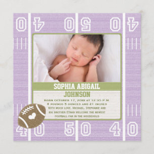 Bébé mignon Faire-part violette fille