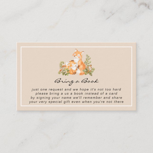Bébé mignon Fox Woodland Apportez une carte de boî (Devant)