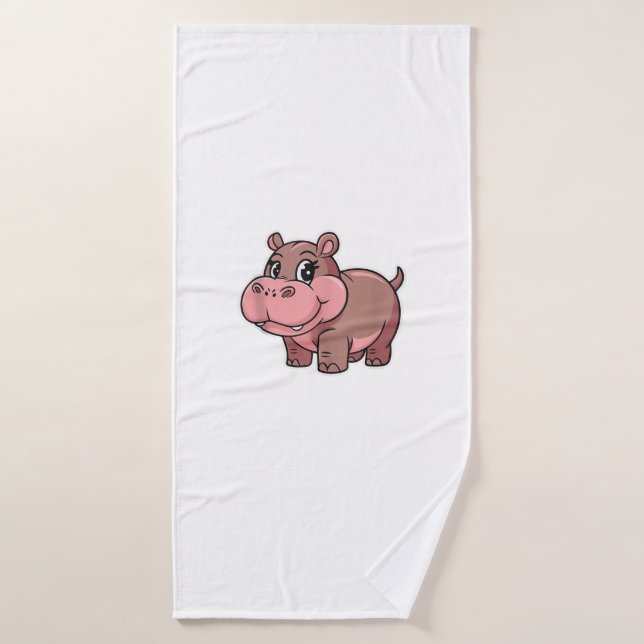 Bébé mignon Hippo Moo Deng Débardeur_1 (Serviette de bain)