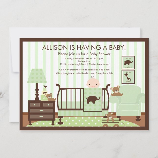 Bébé mignon Invitation à la douche dans la salle d (Devant)