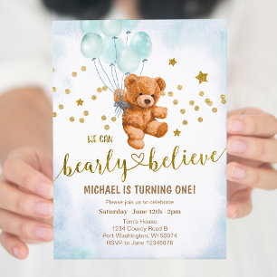 Bébé mignon Invitation fête d'anniversaire du garç