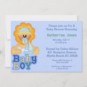 Bébé mignon lion Baby shower Invitation