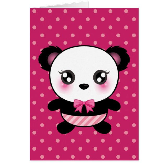 Bébé mignon Panda Ours Pois rose Motif (Devant)