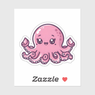 Bébé mignon Pink Octopus Stickers Vinyl Coupé sur 