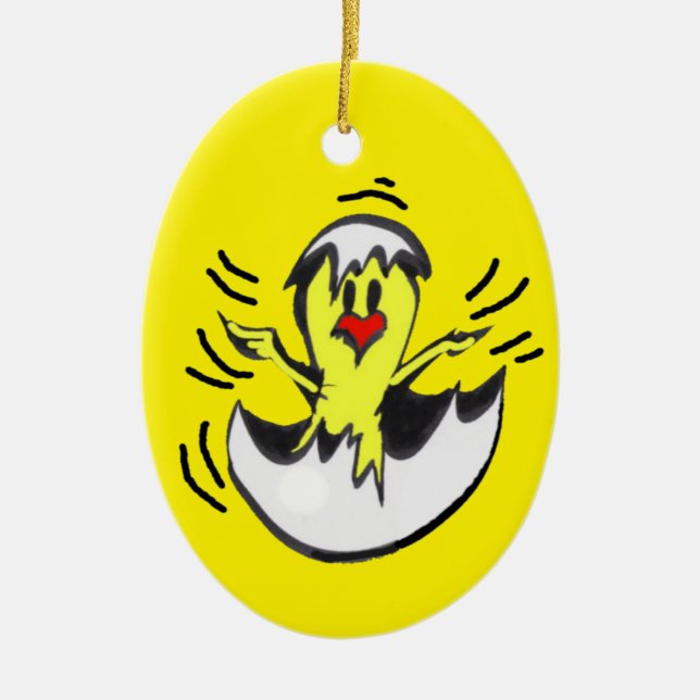 Bébé mignon poule Ornement de Pâques (Devant)