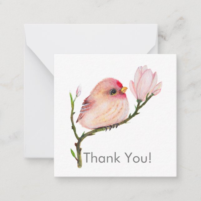 Bébé mignon Redpoll Bird Merci carte de note (Devant)