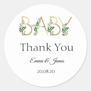 Bébé mignon Slogan Baby shower Merci Sticker