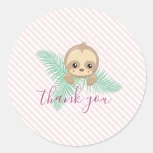 Bébé mignon Sloth Stickers de fête d'anniversaire