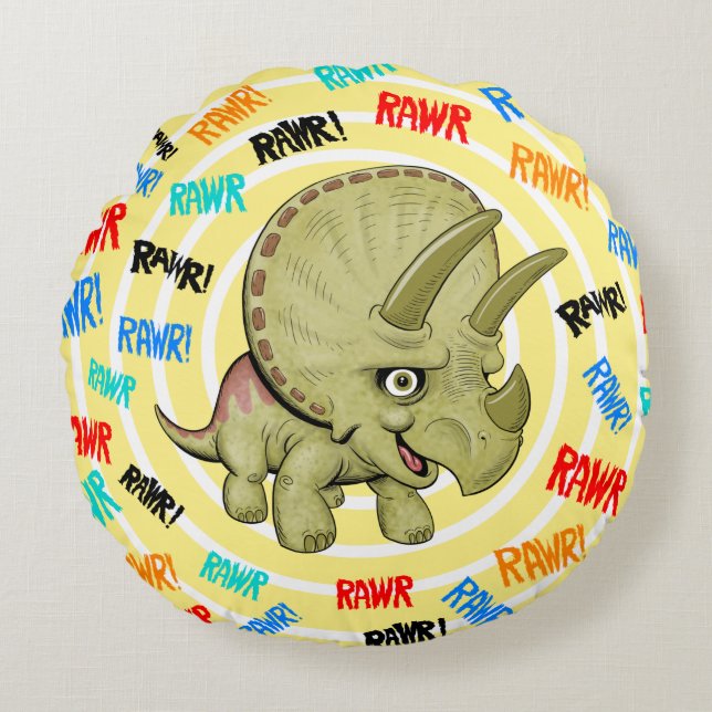 Bébé mignon Tricératops Coussin RAWR (Devant)
