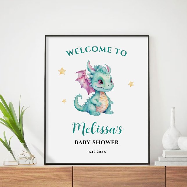 Bébé mignonne Affiche de bienvenue Dragon (Créateur téléchargé)