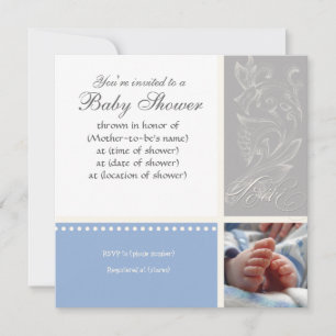 Bébé Modern Swirl n Dot - Invitation de douche pou