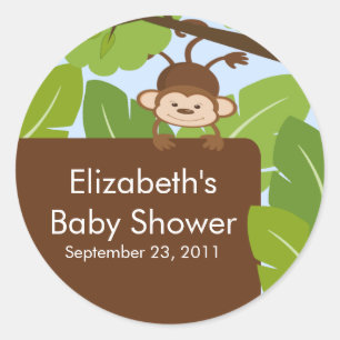 Bébé Monkey Jungle Baby shower Safari Sticker