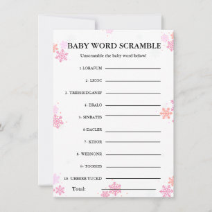 Bébé mot scramble baby shower jeu Carte