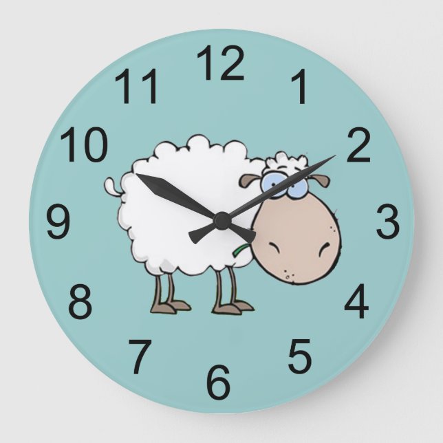 Bébé Mur animal mouton Horloge (Recto)