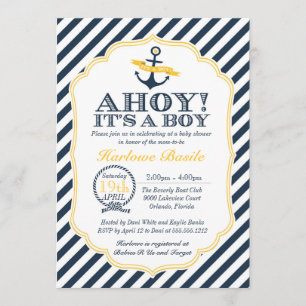 Bébé Nautique Bébé garçon douche Invitation