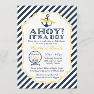 Bébé Nautique Bébé garçon douche Invitation