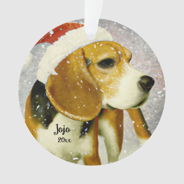 Bébé Noël Beagle, Ornement Chien de Noël (devant)
