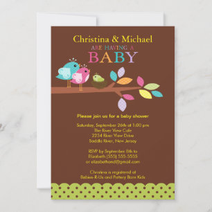 Bébé Oiseau Nid Bébé Douche Invitations