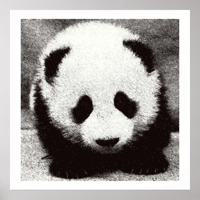 Bébé Panda Artwork Affiches (Devant)