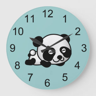 Bébé Panda Ours Animal Horloge murale