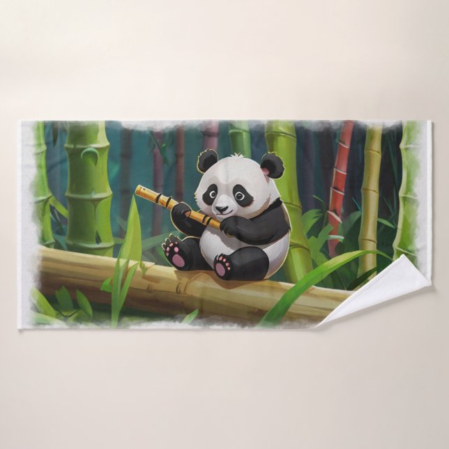 Bébé Panda Ours Art pour enfants (Serviette de bain)